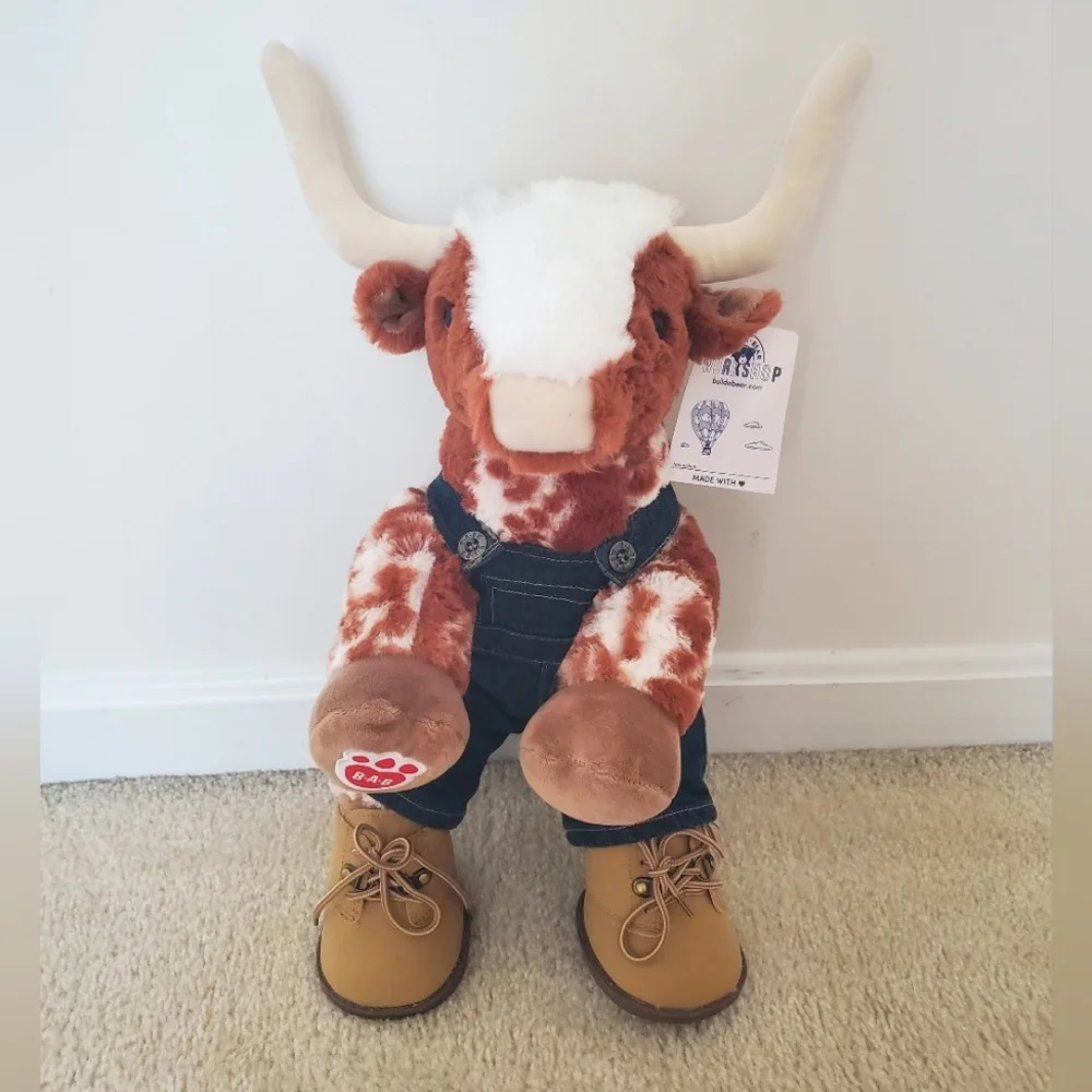 Longhorn Cow Stuffed Animal With Complete Outfit NWT (please read description)